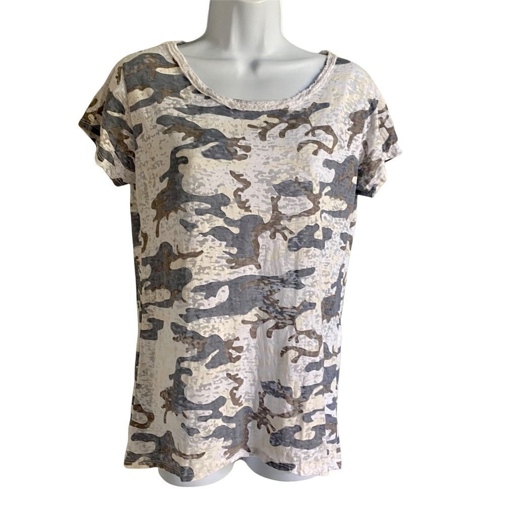 Semi Sheer White Grey Blue Short Sleeve Womens Top
